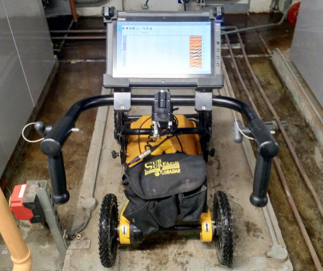 GPR Of Utilities In A Basement