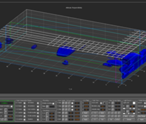 3D image showing elevated areas of water